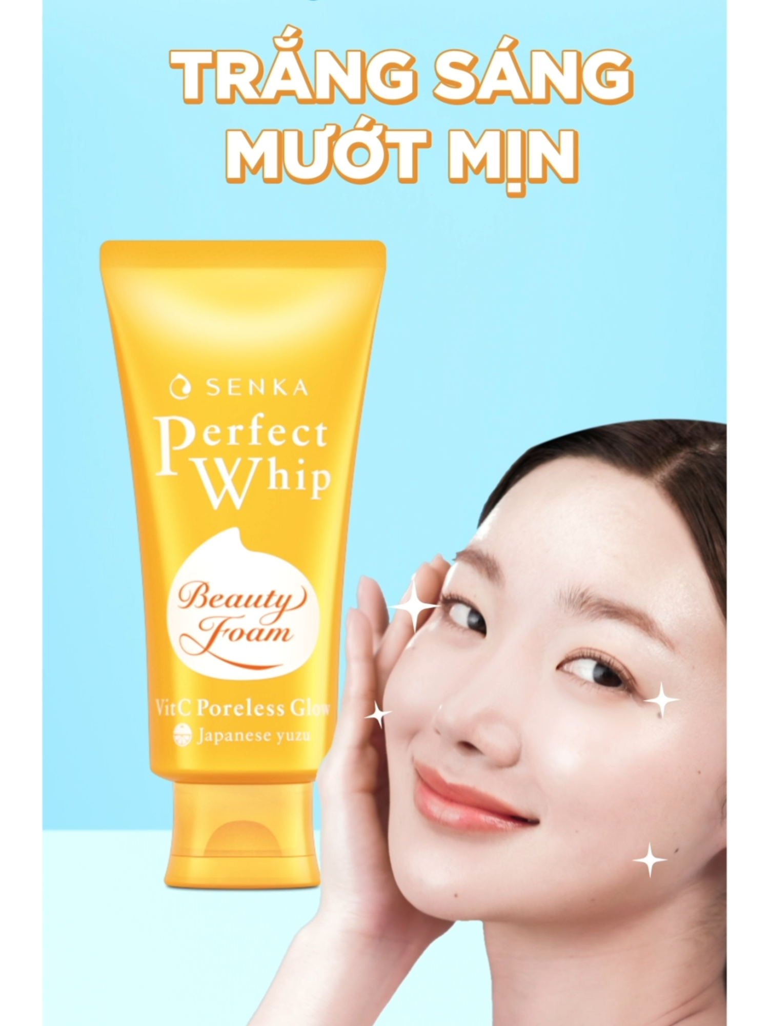 Trắng sáng mướt mịn cùng Senka Perfect Whip VitC Poreless Glow #SenkaVietNam #SenkaPerfectWhip #ChuanSachKhacBot