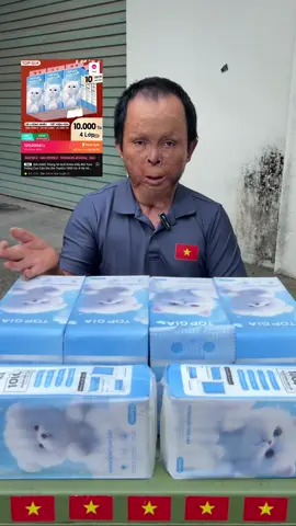 Thùng 10 bịch giấy rút treo tường Topgia. Em Khang cảm ơn các bác ạ #giayantopgia #xuhuong 