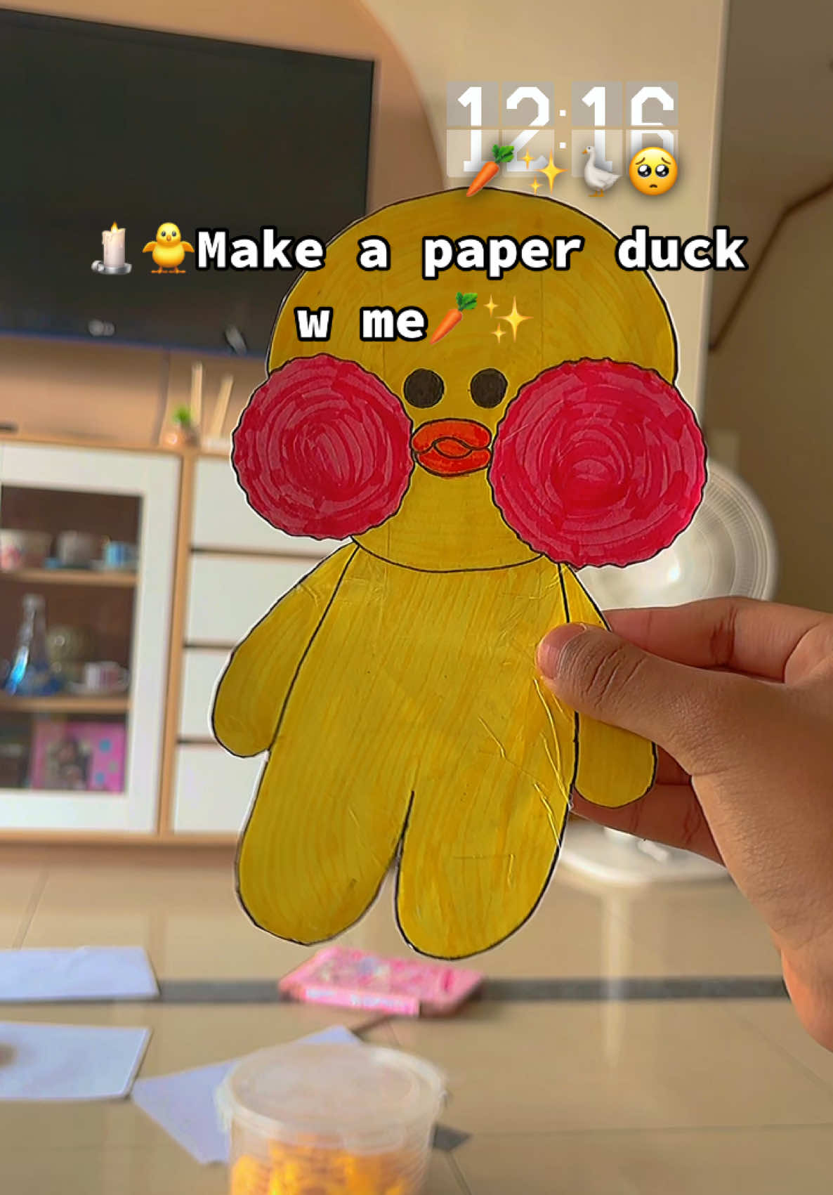 🕯️🪿make a paper duck w me🥕✨#fyp #tiktokthailand🇹🇭 #aesthetic #paperduck 