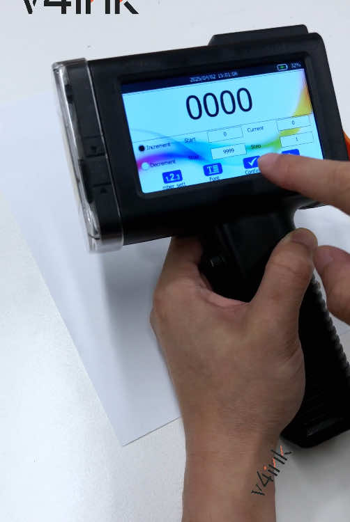 Automatically generate and print sequantial numbers and odes   #handheldprinter #BarcodePrinting #ProductLabeling  #v4ink #v4inkprinter #v4inkhandheldprinter #woodprinting #packagingsolutions #customprinting #printmaking #printer #usa #custombranding #packagingbranding
