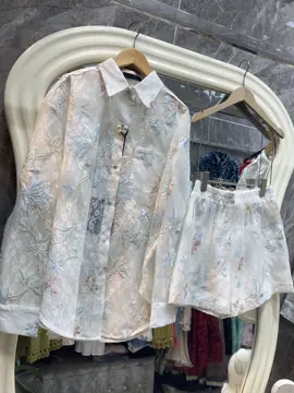 Sơ mi kèm quần sooc ren thêu #baohuyenninhhiep #baohuyendocla #setbo #setboxinh 