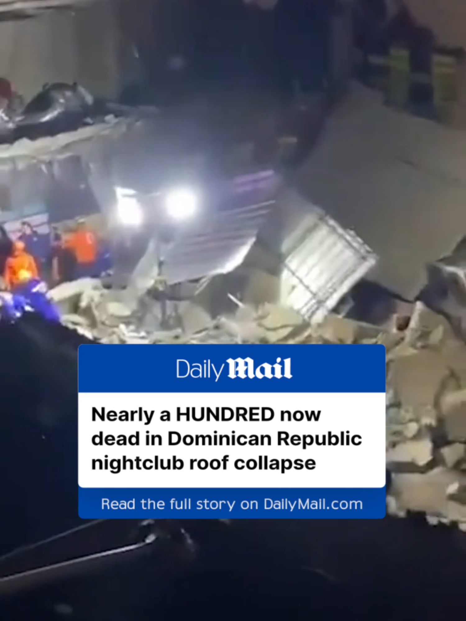 Nearly 100 people have died after a roof collapsed at a nightclub in the Dominican Republic, including a singer and two professional baseball players.   Famous Dominican singer Rubby Perez, was on stage at the Jet Set nightclub when the roof collapsed shortly after midnight on Tuesday. His manager has confirmed that he was among those killed in disaster. Retired Major League Baseball pitcher Octavio Dotel was rescued alive but died of his injuries while being taken to hospital.  MLB's Tony Blanco was also killed when he tried to save his friend from being hit by falling debris. There were between 500 and 1,000 people in the club when disaster struck and rescuers are now racing to find remaining survivors. Read more at DailyMail.com #nightclub #dominicanrepublic #rescue #scary #breakingnews #victims