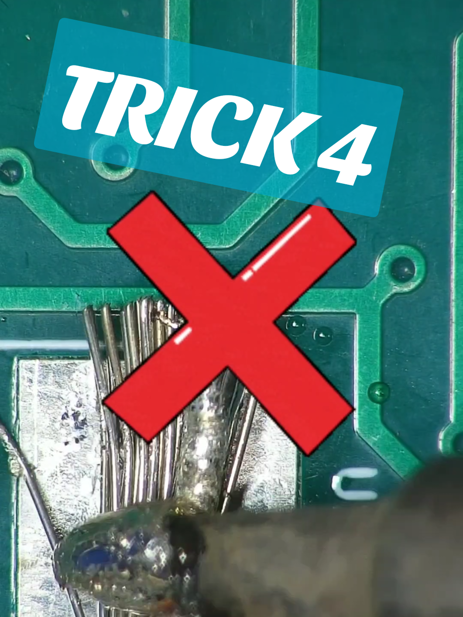 TIPS AND TRICKS 4 - Don't melt solder directly on the iron and wait! https://electro-ventures.com #flux #solder #iron #soldering #desoldering #desolder #fludor #clean #trick #tipsandtricks #tips #tricks #pcb #pcbsoldering #donot #tutorial #how #howto #videos #viral #videos 