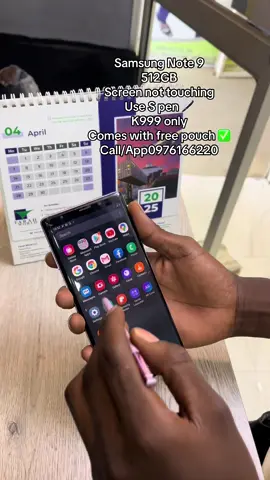 Samsung Note 9 512GB  Screen not touching  Use S pen 🖊️  K999 only  Comes with free pouch ✅ Call/App0976166220#tiktokzambia🇿🇲 #trendingvideo #100k  @charitykatangah1 