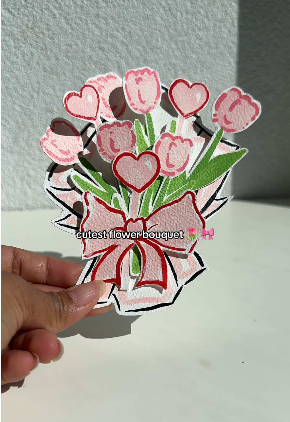 make the cutest tulip bouquet with me🌷🎀 #handmadegifts #giftidea #diycraft #craft #diygift #flowers #flowerbouquet #tulips #paperflower 