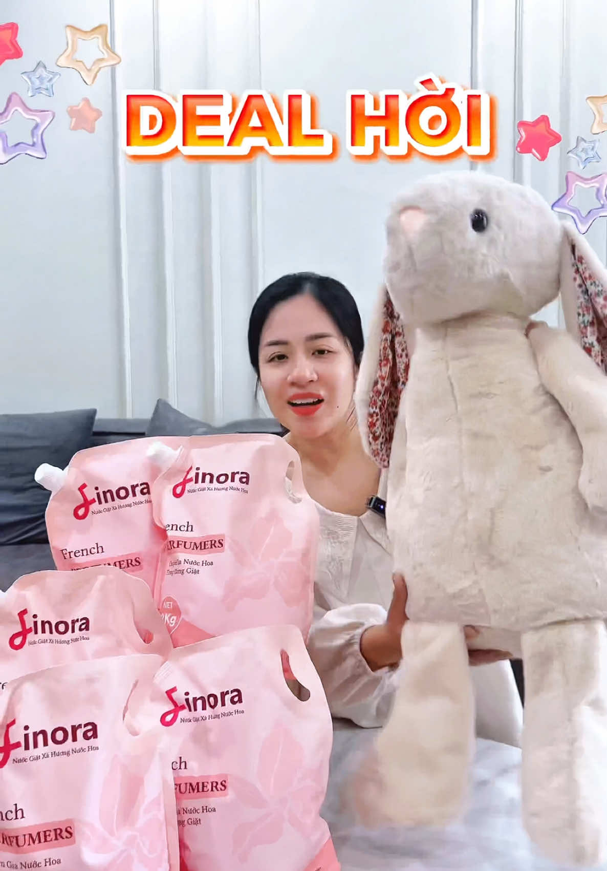 Mua 2 túi nước giặt xả Finora TẶNG NGAY Thỏ size đại #linhlungling 