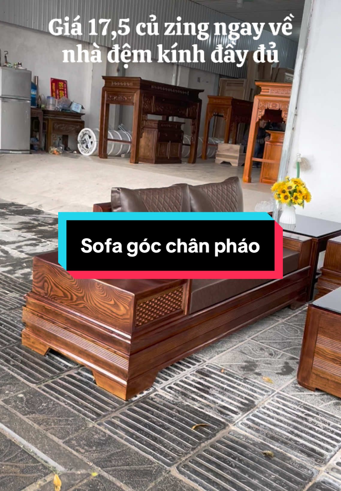 Bộ sofa góc chân pháo gỗ sồi nga#sofa #banghe #banghesofa #banghephongkhach #xuongsanxuat #xuongsanxuatsofa #xuhuong #xuhuongtiktok 
