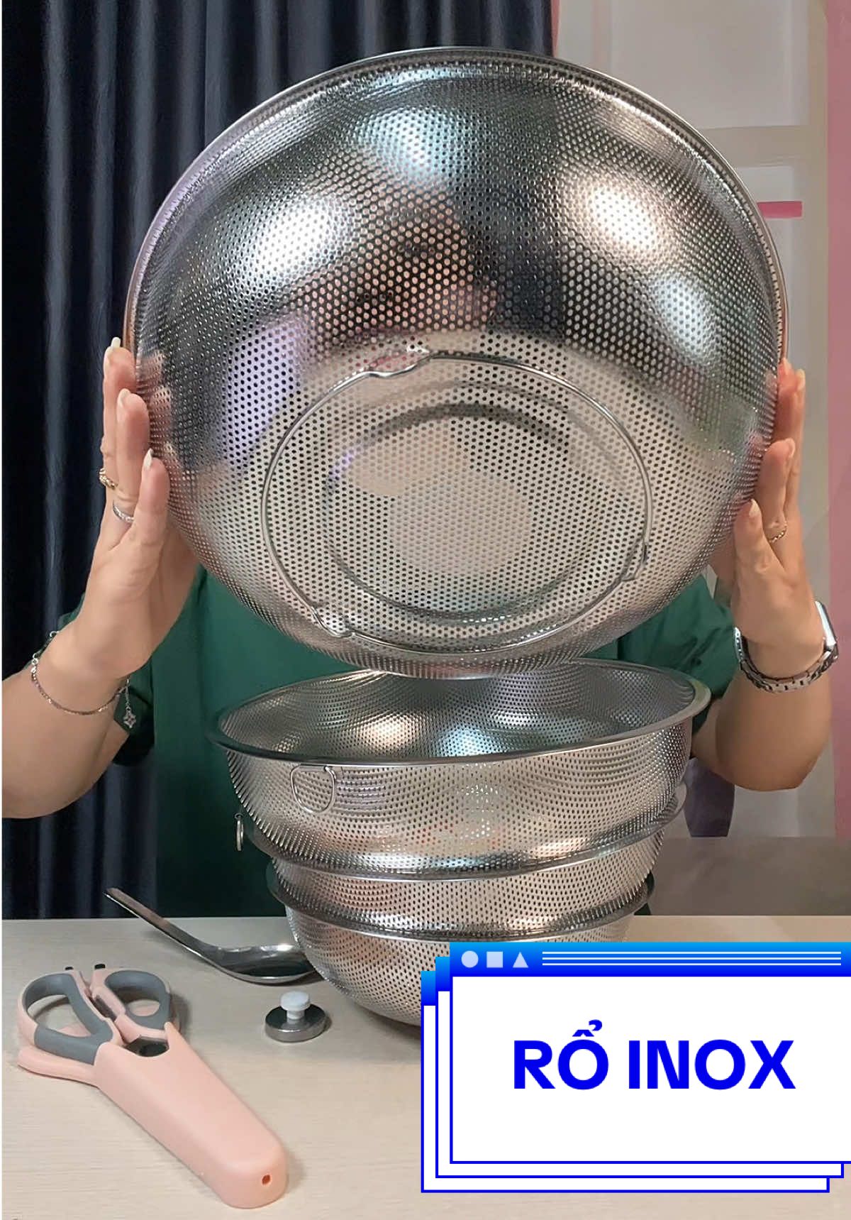 COMBO 4 rổ inox không rỉ DELIO #tiktokshop #giadungtienich #delio #roinox #hongthuyone5 