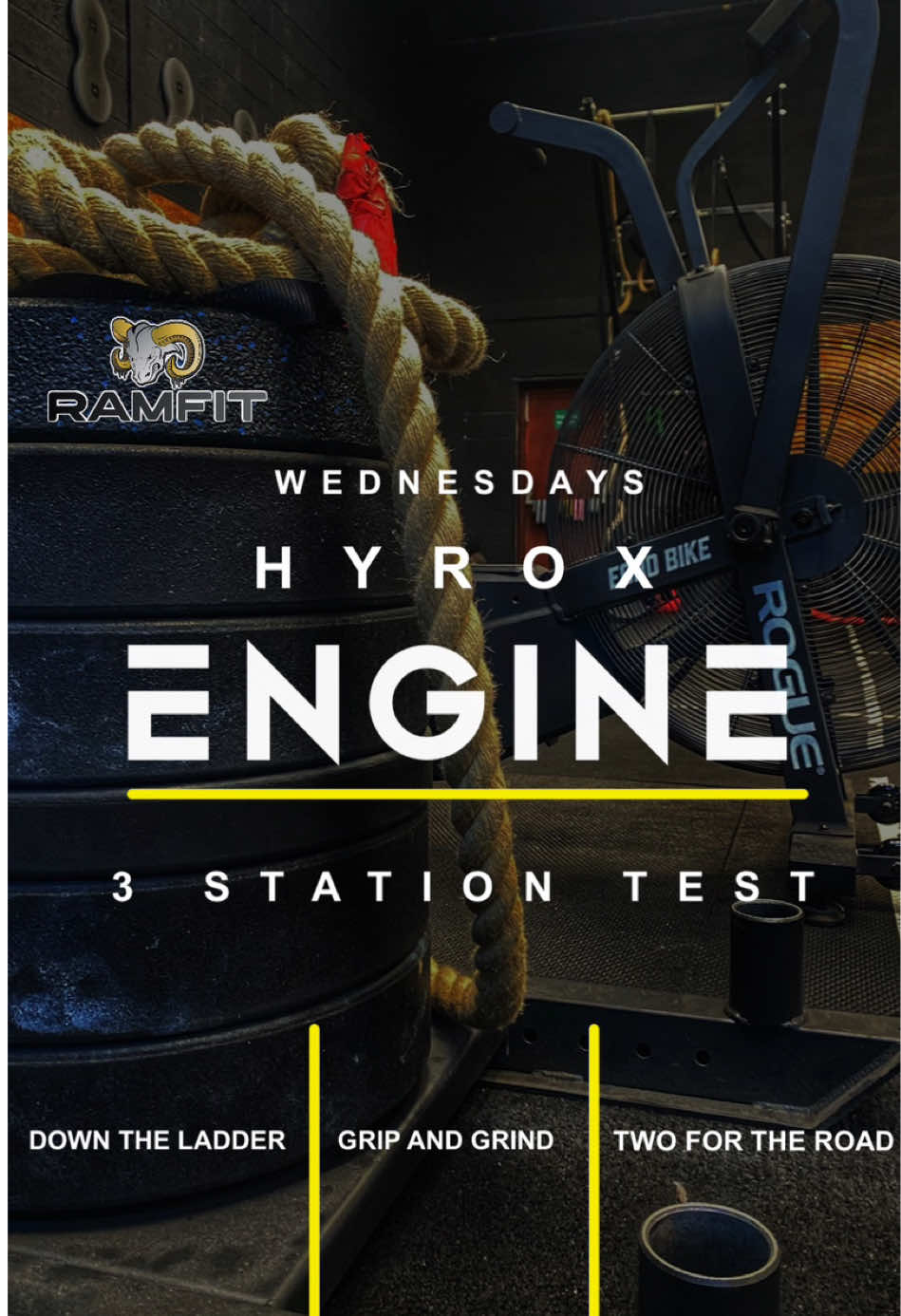 45 people tackling our morning HYROX engine classes! 💥 🔻 Down the Ladder 💪 Grip and Grind 🏃 Two for the Road Three stations that demand you keep moving to get them done.   #HYROX #EngineWork #MorningGrind #RAMFIT #coaching #training #progress #gym #fitnessjourney #strengthandconditioning #wod #community #functionalfitness #functionaltraining #derby #derbygyms #healthy #Fitness #hyroxderby #hyrox #strengthandconditioningtraining #hyroxsimulation 