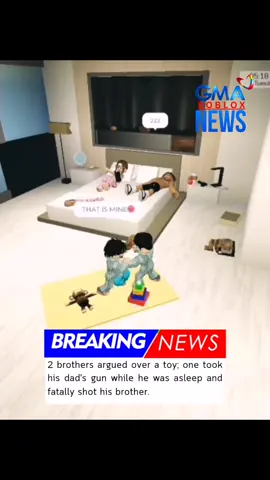 2 brothers argued over a toy; one took his dad’s g*n while he was asleep and sh*t his brother. #breakingnews #roblox #news 