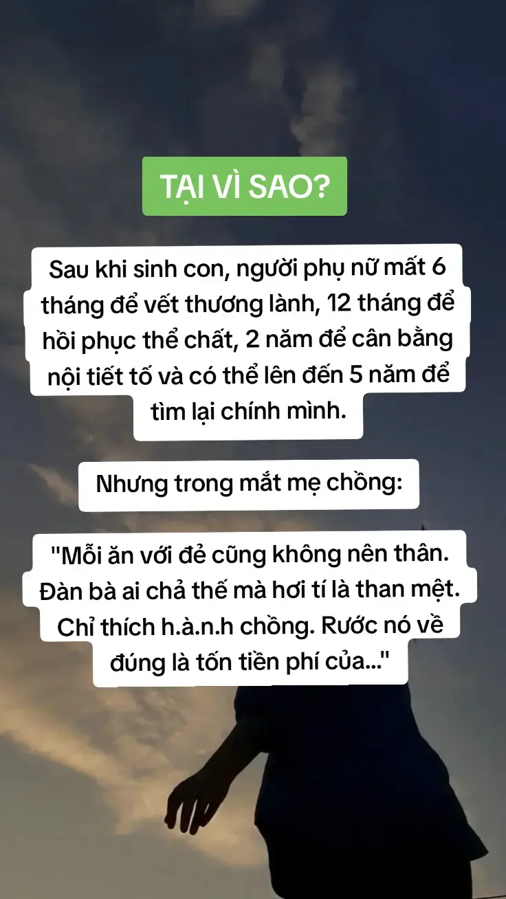 Phụ nữ có thể quên rất nhiều thứ TRỪ cách họ được đối xử khi mang bầu, sinh con, ở cữ! #ilovetiktok #xuhuong #tamsu #mechongnangdau #vochong #ocu 