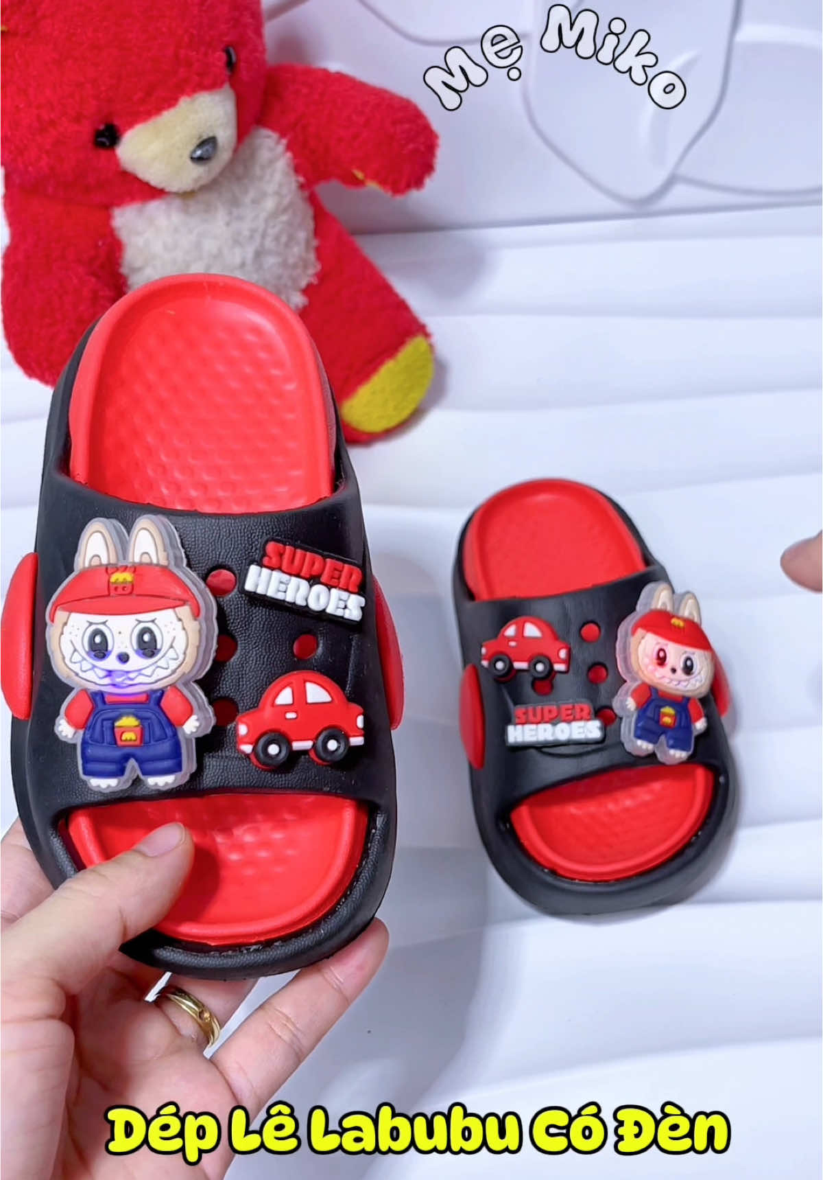Dép lê labubu có đèn cho bé #depchobe #depbetrai #giaydepxinh #xuhuongtiktok #mẹmiko 