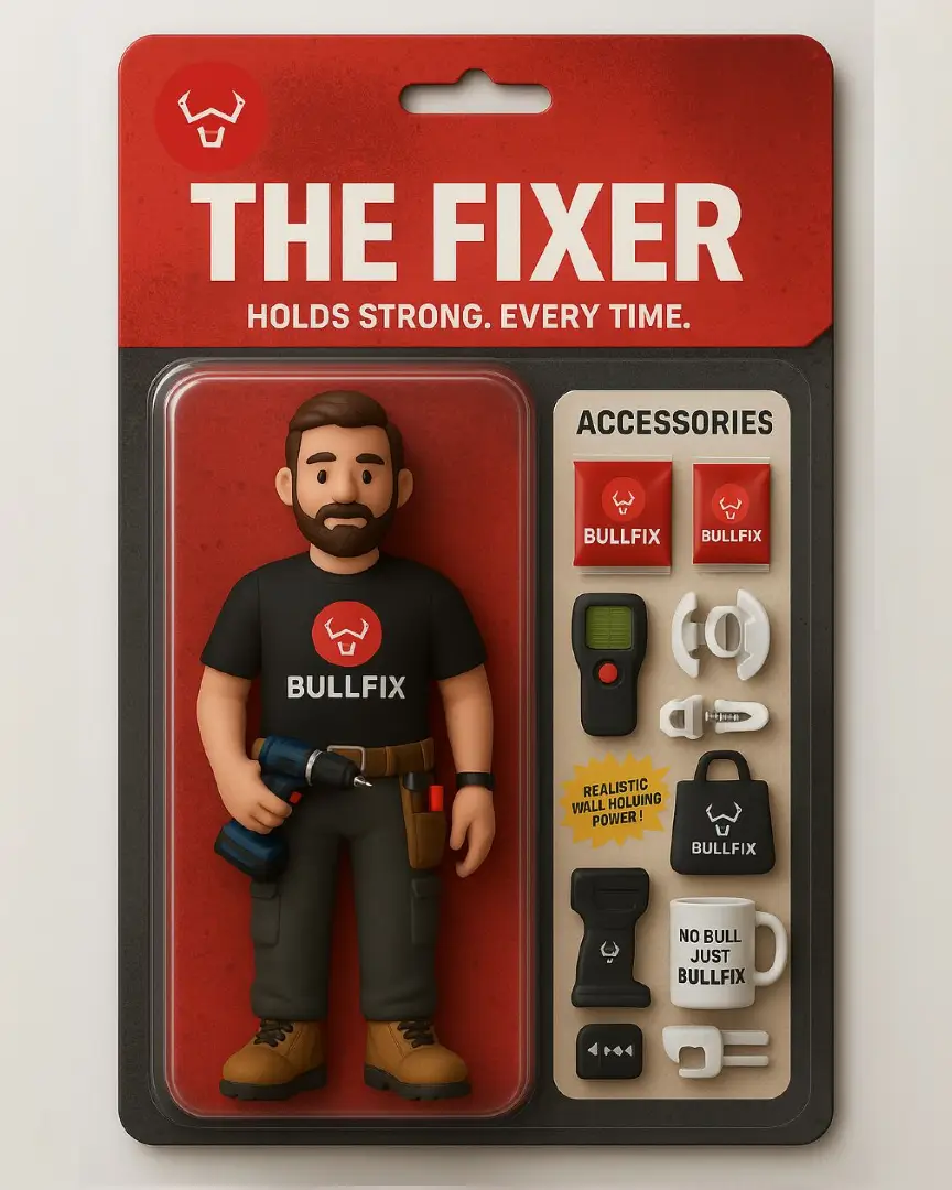We couldn’t help but jump on this trend… if only, right?! 😂 The Fixer – powered by Bullfix 💪 No bull, just fixings that actually hold. #NoBullJustBullfix #TheFixer #DIYDreamTeam #BullfixStrong