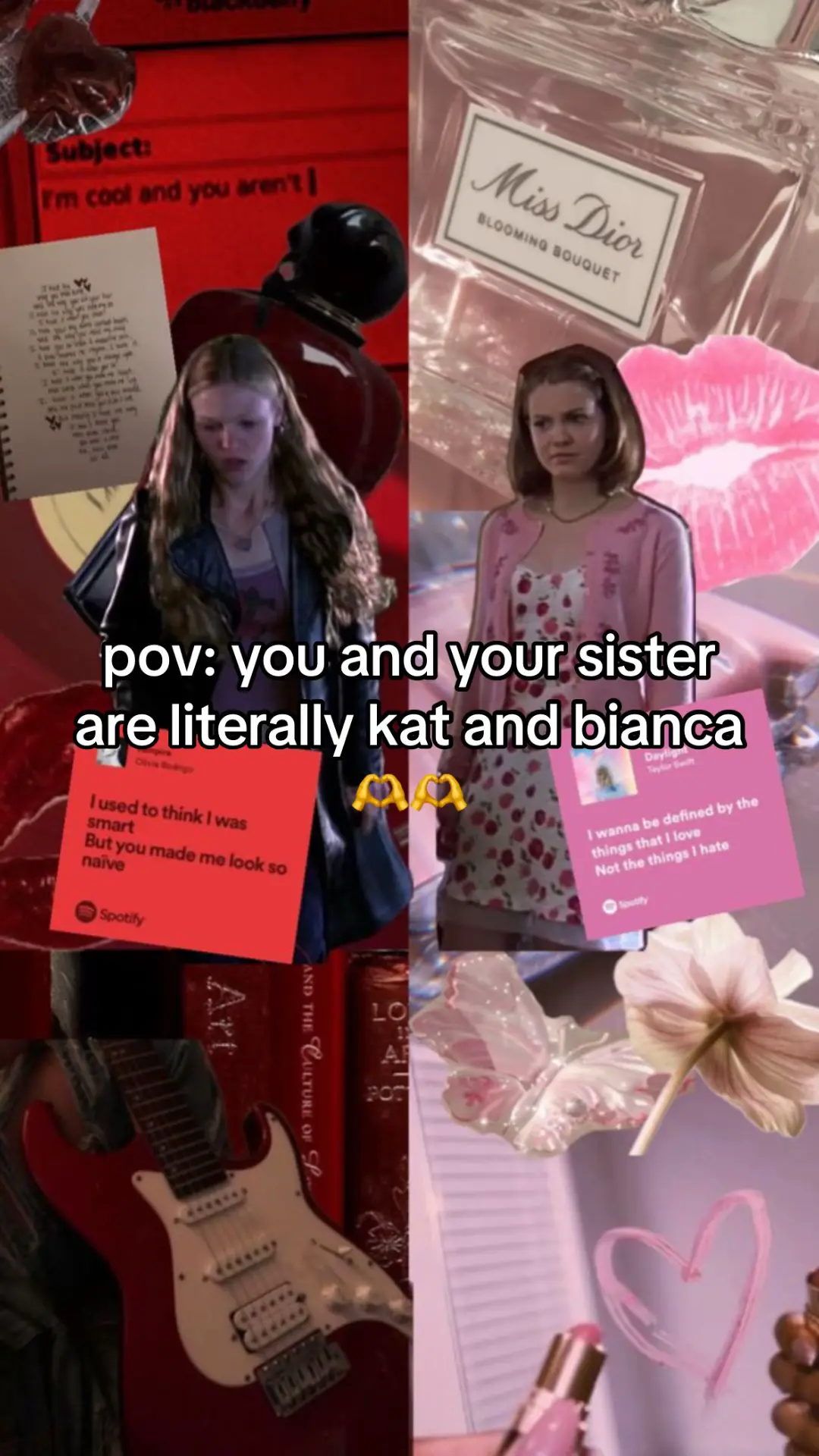 only just realised that we’re in blue and red in both photos 😭 #fyp #tassie #10thingsihateaboutyou #katstratford #biancastratford 