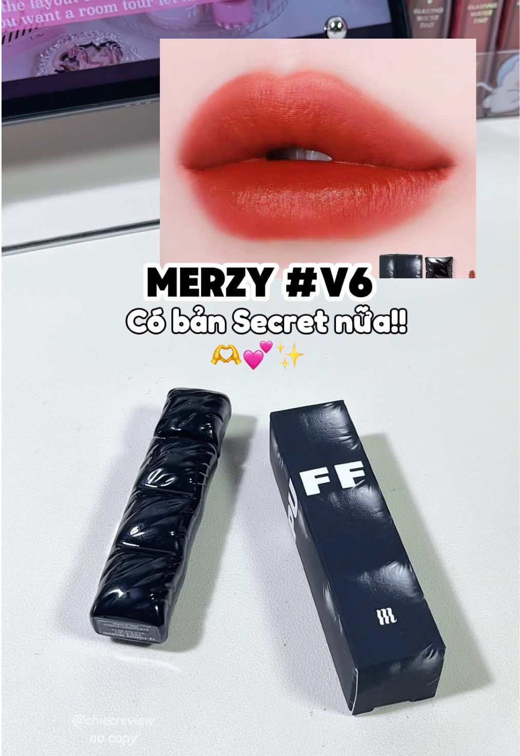 V6 huyền thoại quay trở lại 🔥💕 một diện mạo mới với phiên bản Secret ... #merzy #merzypuffer #merzyv6 #sonphao #chiecreview #xh #swatchson #reviewson #reviewlamdep #makeuptips #undertone 