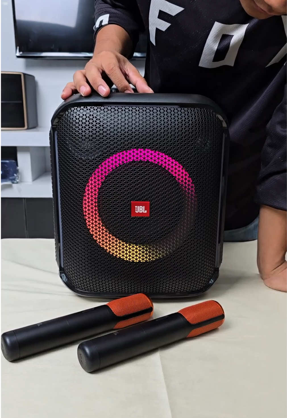 JBL PartyBox Encore Portable Karaoke Bluetooth Speaker with Wireless Mic. #audio #bluetoothspeaker #jbl #bluetoothspeaker #fyp #microphone #asmr #usa #unitedstates #viral 
