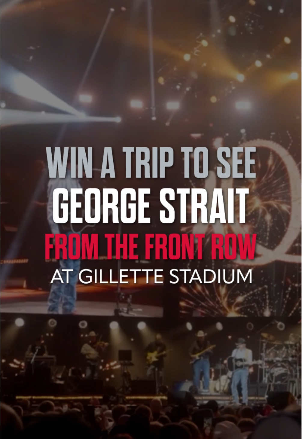 How would you like to experience a George Strait show from the front row?  Join George in supporting the Jenifer Strait Memorial Foundation on @Propeller for the chance to win a trip to experience the King of Country from some of the best seats in the house at Gillette Stadium. Plus, you’ll get to see @Chris Stapleton & meet @parkermccollum at the show. Visit the link in bio for more information and to enter.