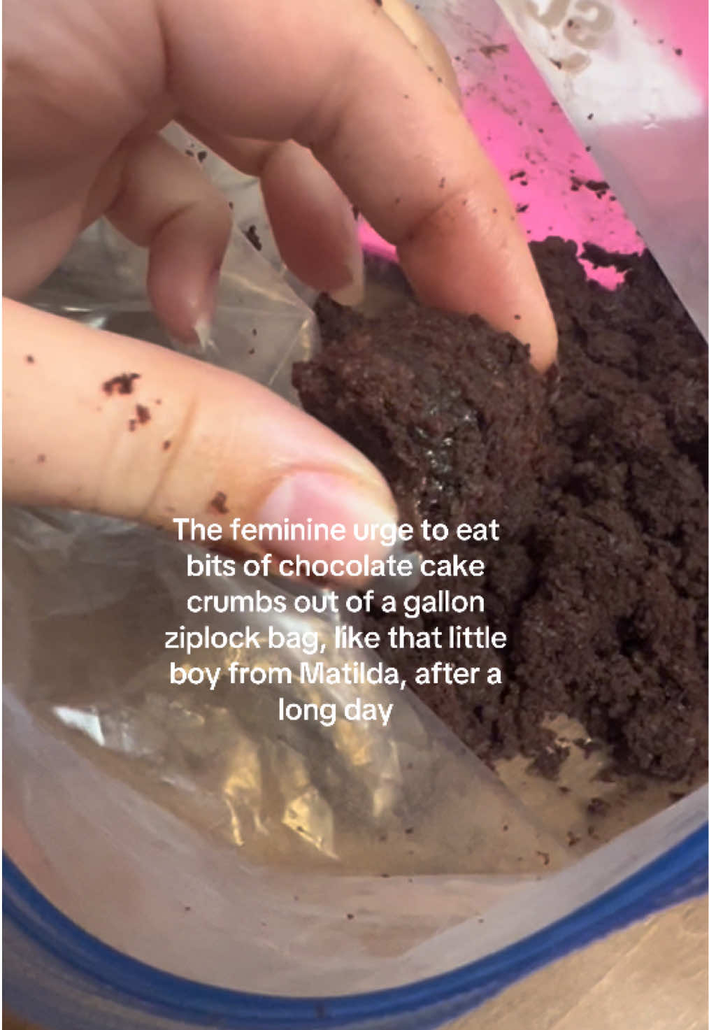 plz no hate, I’m just a messy tired girl 🍫 #girldinner #cake #sweettreat #matilda #feminineurge #fypシ 