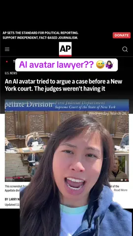 AI avatar tries to argue a case before a NY court 😅 it ended in seconds… did not go over well with the judges! #ai #lawyer #legal #aiavatar #sabrinaramonov #ainews #greenscreen 