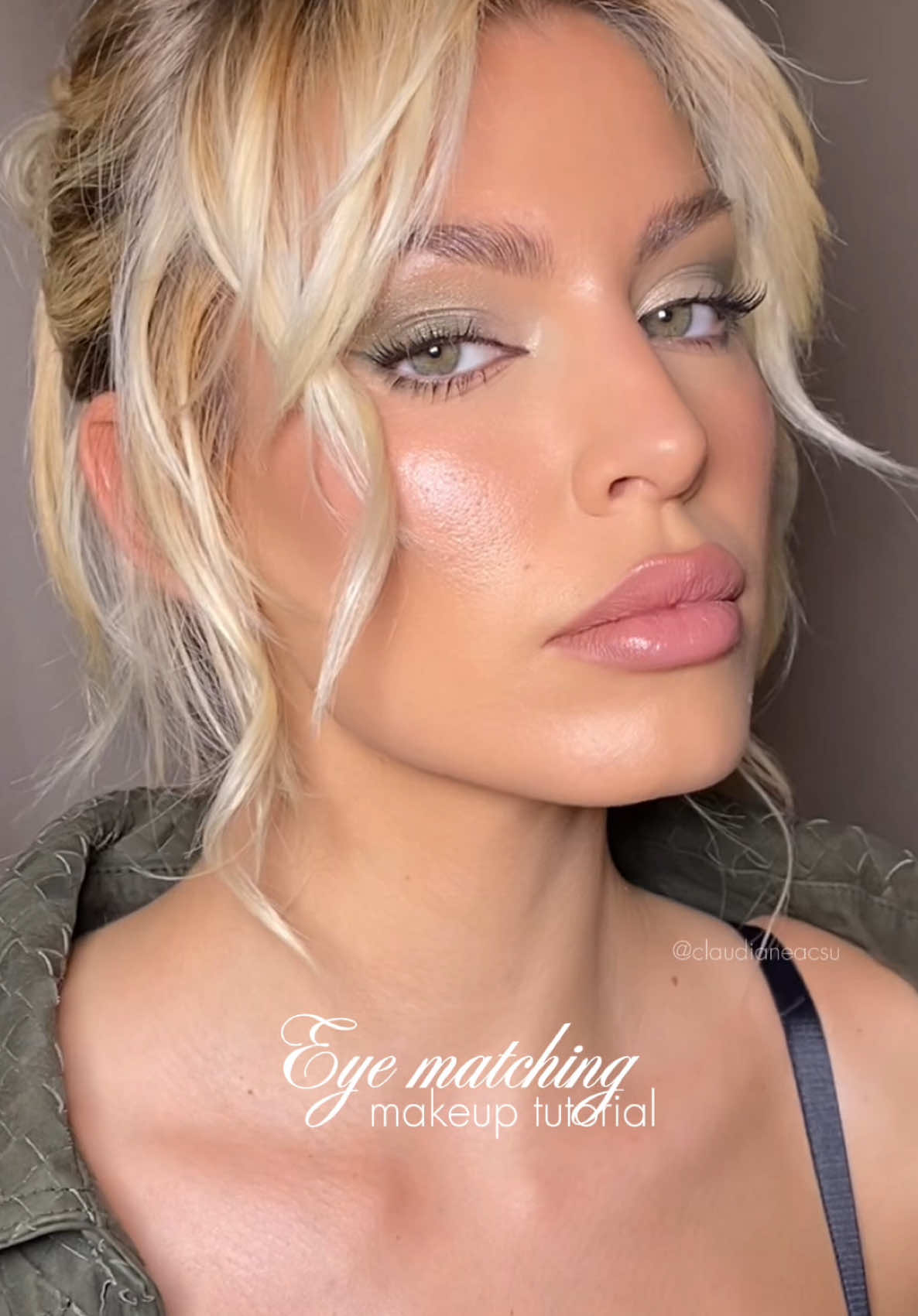 Eye matching makeup on angel @JESSICA GOICOECHEA 🧚🏻 #greeneyes #greeneyesmakeup #martinimakeup 