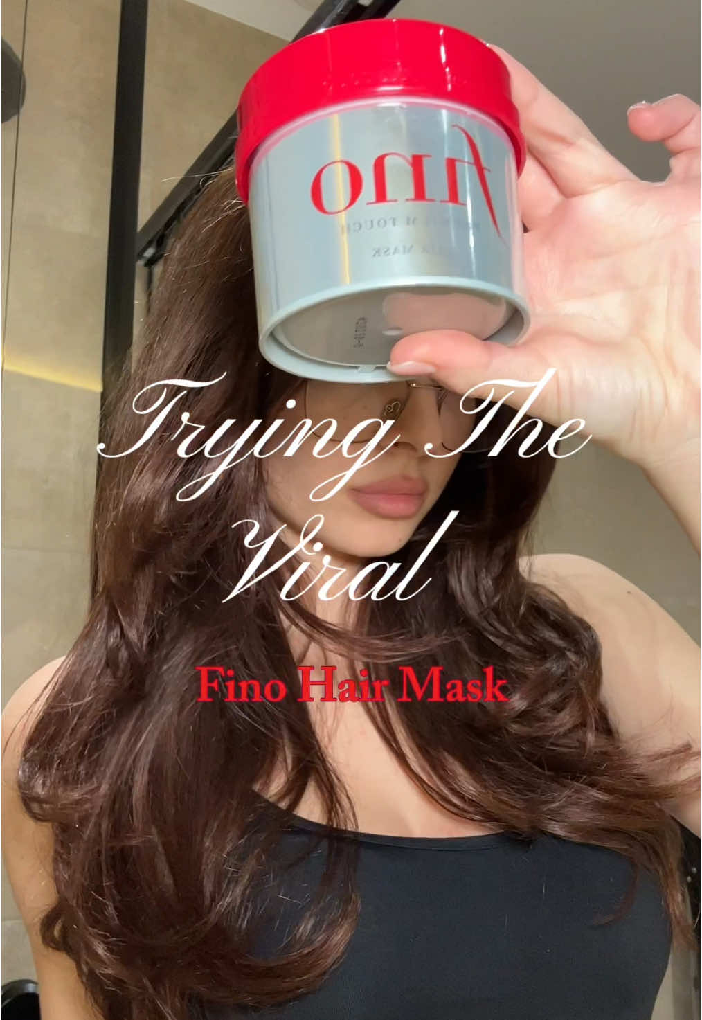 TRYING THE “FINO HAIR MASK” 💋❤️ #haircare #hairmask #finohairmask #albanian 