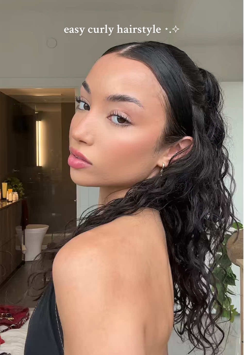 quick lil tutorial for this curly hairstyle using one of my fav coconut & shea curl creams from @Marc Anthony Hair 🧡 it leaves my curls sooo soft and defined, find it at @Walmart Canada #marcanthonypartner #curlyhairstyles #curlygirl #canadianmade #curlcream #frizzfree