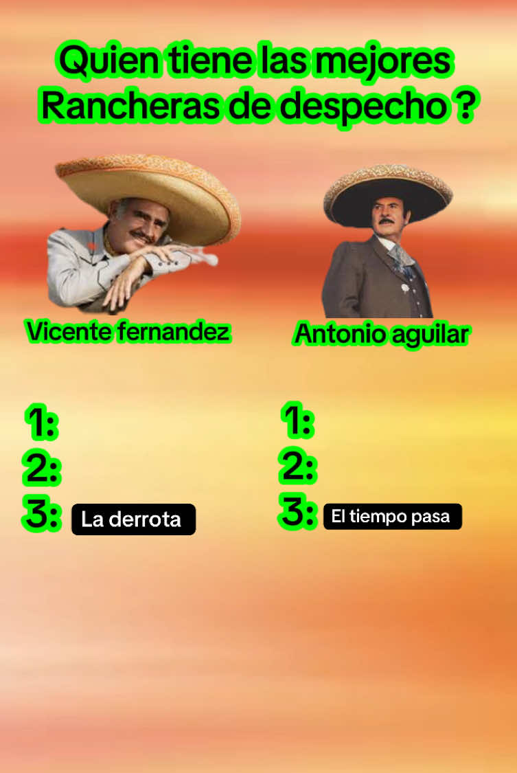 Que artista tiene las mejores rancheras de despecho vicente Fernández o antonio aguilar ? No se vale fanatismo #rancherasmexicanas #corridos #corridostumbados #VicenteFernandez #antonioaguilar 