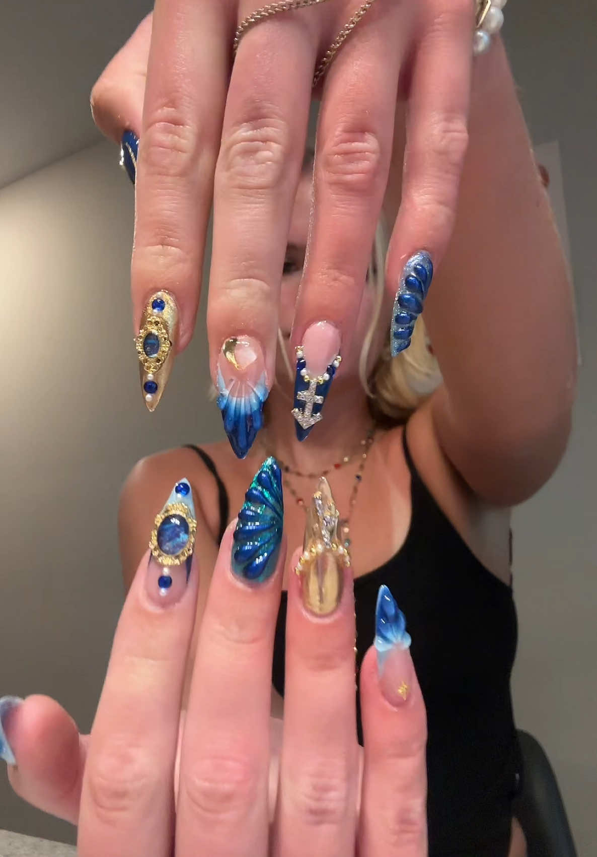 New nailsssss #gelx #nails #nailart #nailgems #nailinspo 