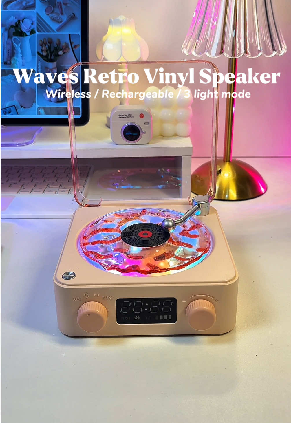 Super pretty 😍😍 𓆉⋆｡˚⋆❀ 🐚🫧𓇼 ˖° #speaker #waves #bluetoothspeaker #portablespeaker #vinylspeaker #wavesvinylspeaker #vinylrecords #fyp 