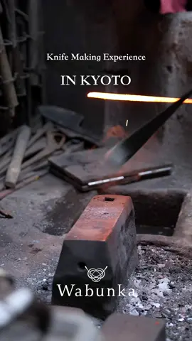 Step into a traditional Kyoto smithy and experience the art of knife making. Located in the heart of Kyoto’s Oike neighborhood, this hands-on workshop lets you watch a skilled artisan forge knives and then try it yourself. Feel the heat of the forge, hammer the steel, and shape your very own blade. This unique experience connects you to centuries of Japanese craftsmanship. Your finished knife will be delivered to you as a one-of-a-kind keepsake and a functional tool. Personalize the handle with engraving (additional fee) and learn how to care for your new creation with an optional honing experience. A perfect way to immerse yourself in Kyoto's rich craft tradition. Book your experience through the link in our bio. Wabunka @wabunkajapan The name of this experience: Discover the Essence of Craftwork through Knife Making at a Historic Kyoto Smithy #wabunka #japan #japantravel #japaneseculture #kyoto #kyototravel #japanese #tiktokjapan #visitjapan #katana #sword