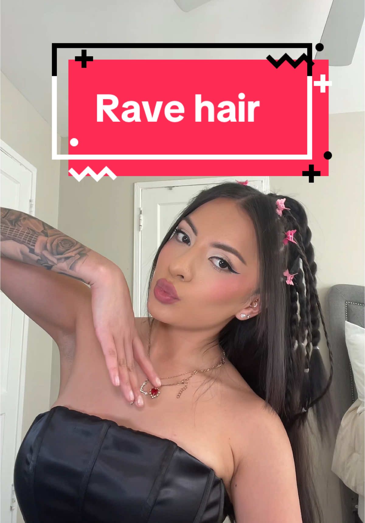 ❤️🔥🔥#ravehairstyles #ravehair #musicfestivals #festivalhairstyles @SHEGLAM @chihaircare 