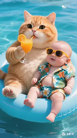 The lovely baby is playing with the cat and is full of joy #猫咪日常 #萌宠出道计划 #萌宠 #Cat #ai #cutebaby #cutecat #hiccup #orangecat #babylaugh #catlaughing #funnymoments #funnyvideo #pet #petlovers 