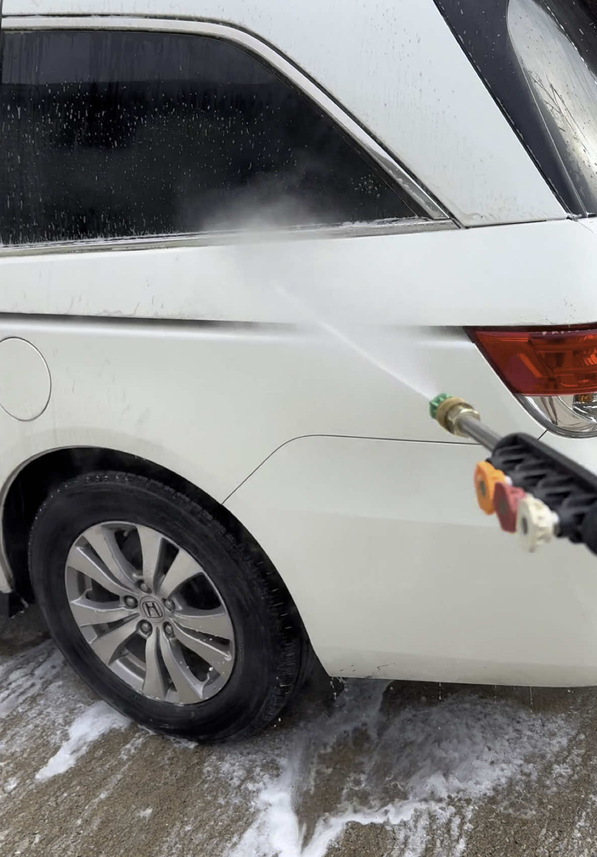 Foam Cannon in the works. Pressure washing fun #giraffetools #giraffe #pressurewasher #garage #foam #foamcannon #wash #vehicle 