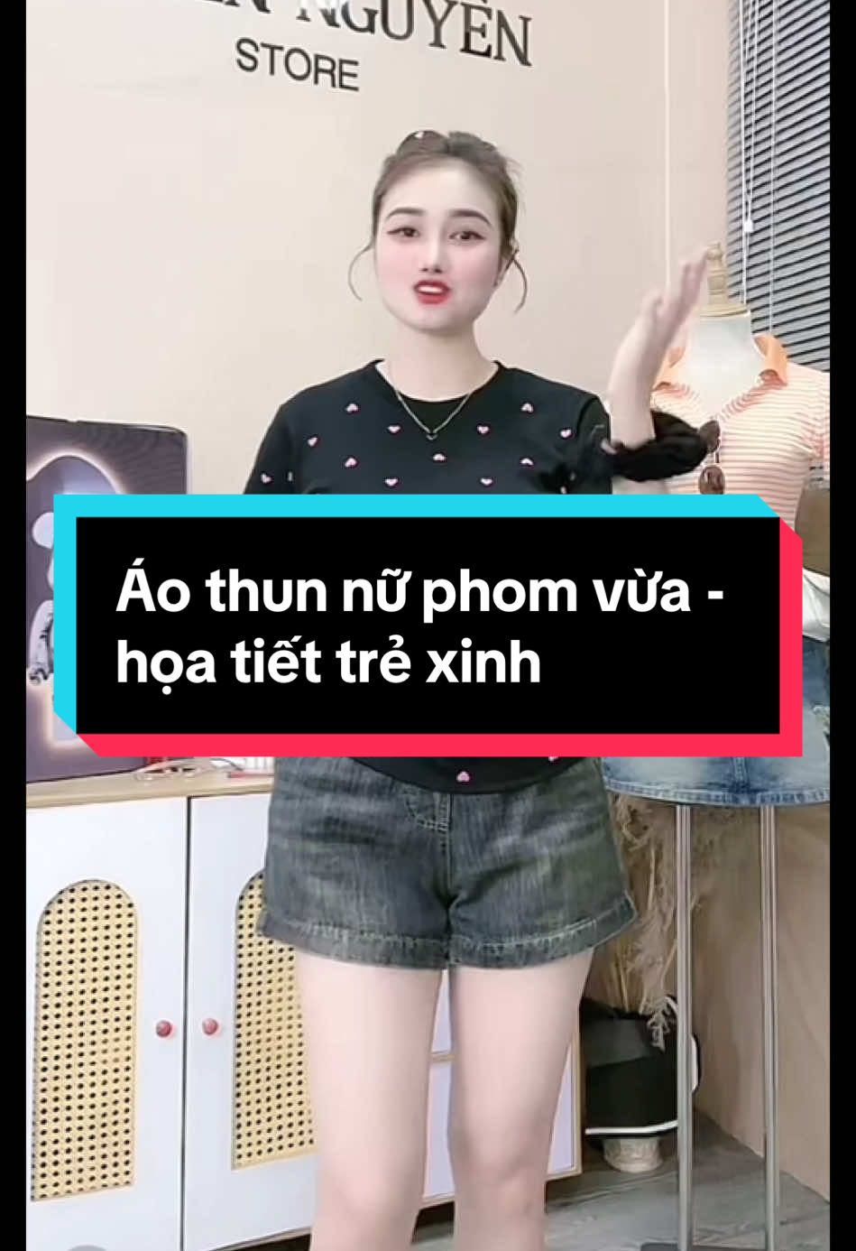 Áo thun nữ phom vừa - họa tiết trẻ xinh#thuyreview96 #thoitrang #aothunnu #aonuhoatiet #macdepcungtiktok 