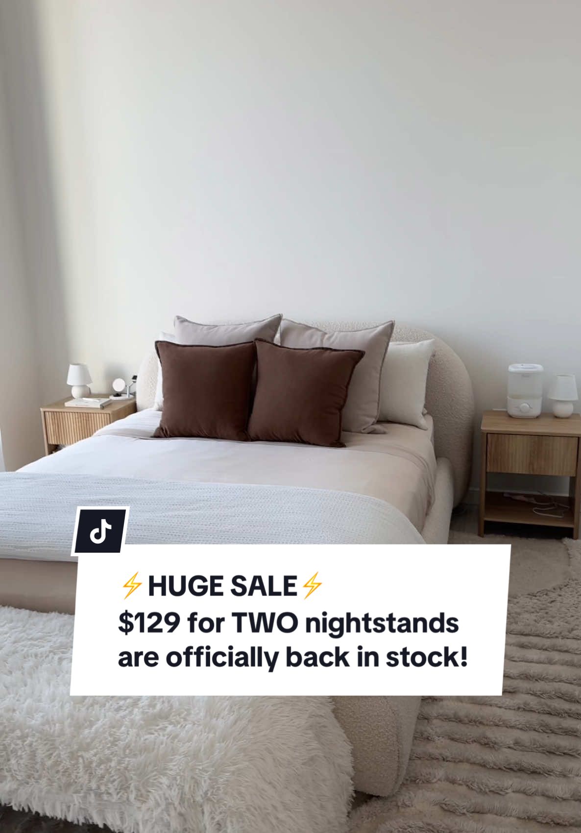 Replying to @Salma Cherif they’re FINALLLY restocked in all 3 colors and on a huge sale right now 🤩 I can’t believe you get BOTH of these gorgeous fluted nightstands for such an amazing price! I love the design & quality of these 🤍🤌#nightstands #tiktokshophome #tiktokshophomefinds #tiktokshopbedroomfinds #tiktokshopfurniture 