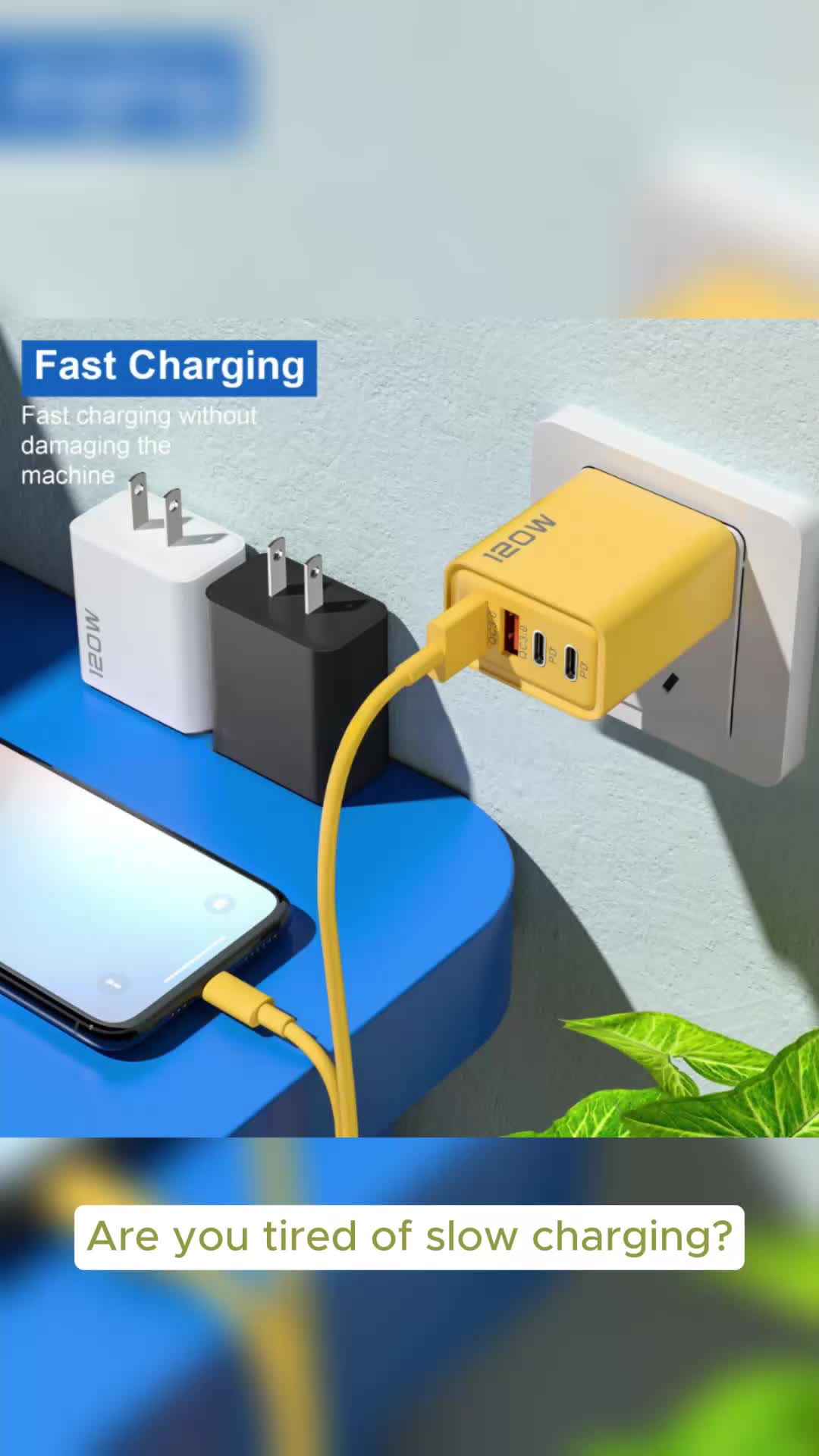 Fast Charger 120W Type-C Quick Charge 3.0 USB Charger Adapter For Samsung iPhone Xiaomi 2PD 4 Ports Fast Charging EU/US Plug