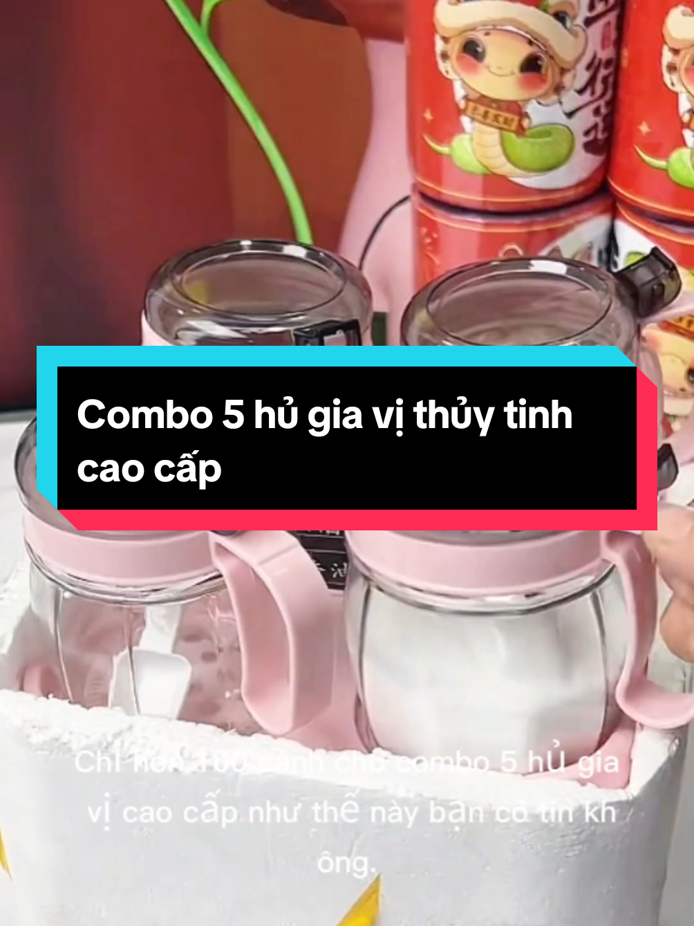 Combo 5 hủ gia vị thủy tinh cao cấp#giadung #giadungtienich #hugiavithuytinh 