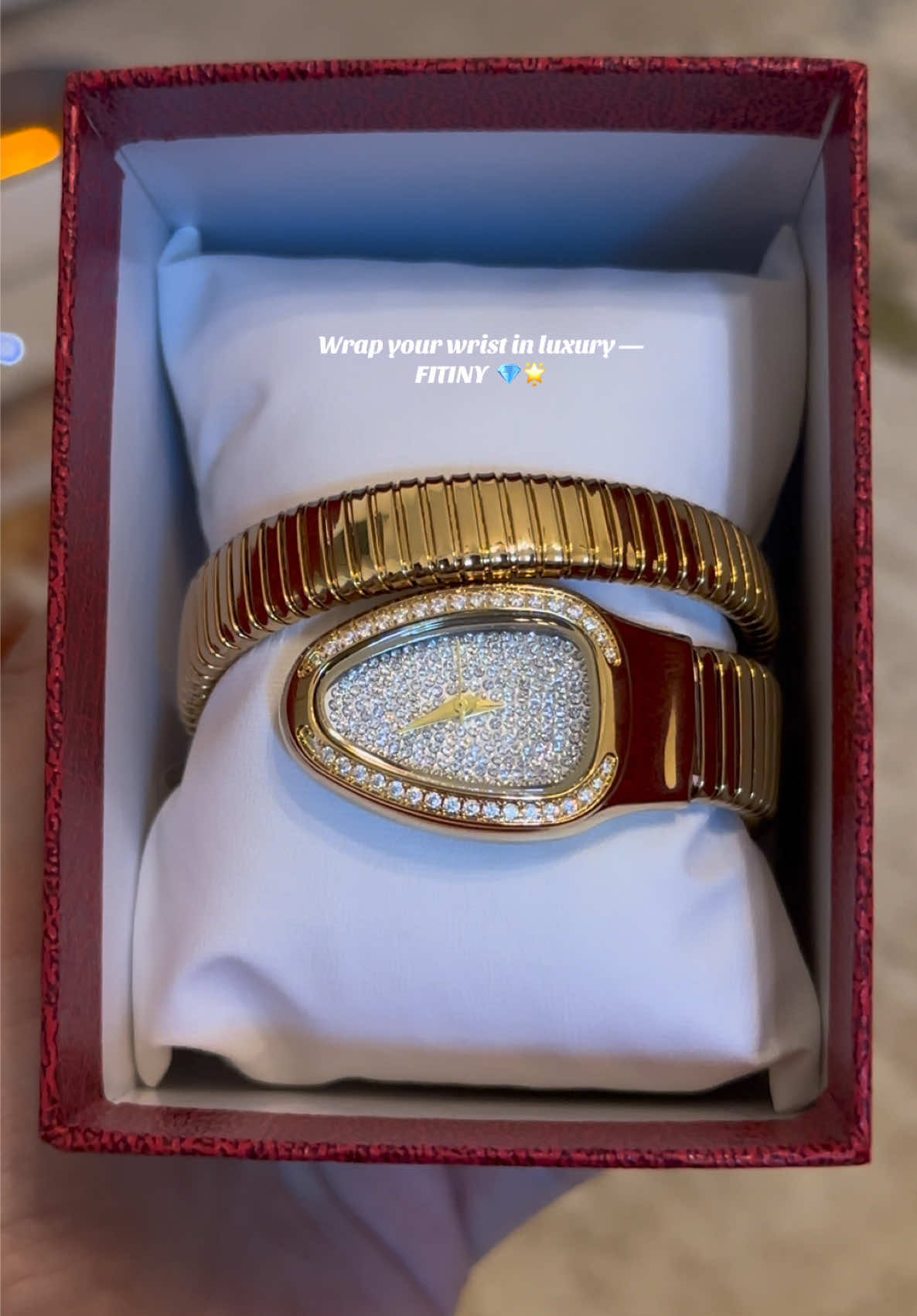 Golden snake designed, shine like a diamond , MISSFOX Serpentine Quartz Watch 30M WR Iced OutvDial ! @Fitiny #tiktokshop 