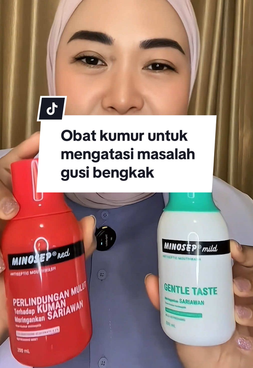 Membalas @Fitri : baik hati & ramah Pakai obat kumur Minosep Red/Mild untuk mengatasi gusi bengkak & pakailah Minosep Daily yang bisa dipakai sehari-hari untuk pencegahannya #minosepterampuh #senyumminosep 