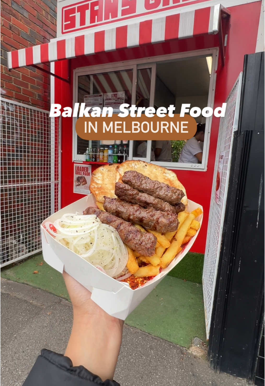 Balkan street food in Melbourne 🤤 I've been to this place many times and it's always so satisfying!  It's a family run business and they make everything in house including their sauces and pickles.   You can tell that it's really fresh and delicious.  I highly recommend trying their breakfast muffin that comes with bacon, beer chevapi patty, cheese, egg hashbrown and Stan's sauce. 📍Stan's Grill, 83 Hudson Road, Spotswood {AD} #melbourne #melbournetodo #chevapi #balkanfood #balkanstreetfood #spotswood 