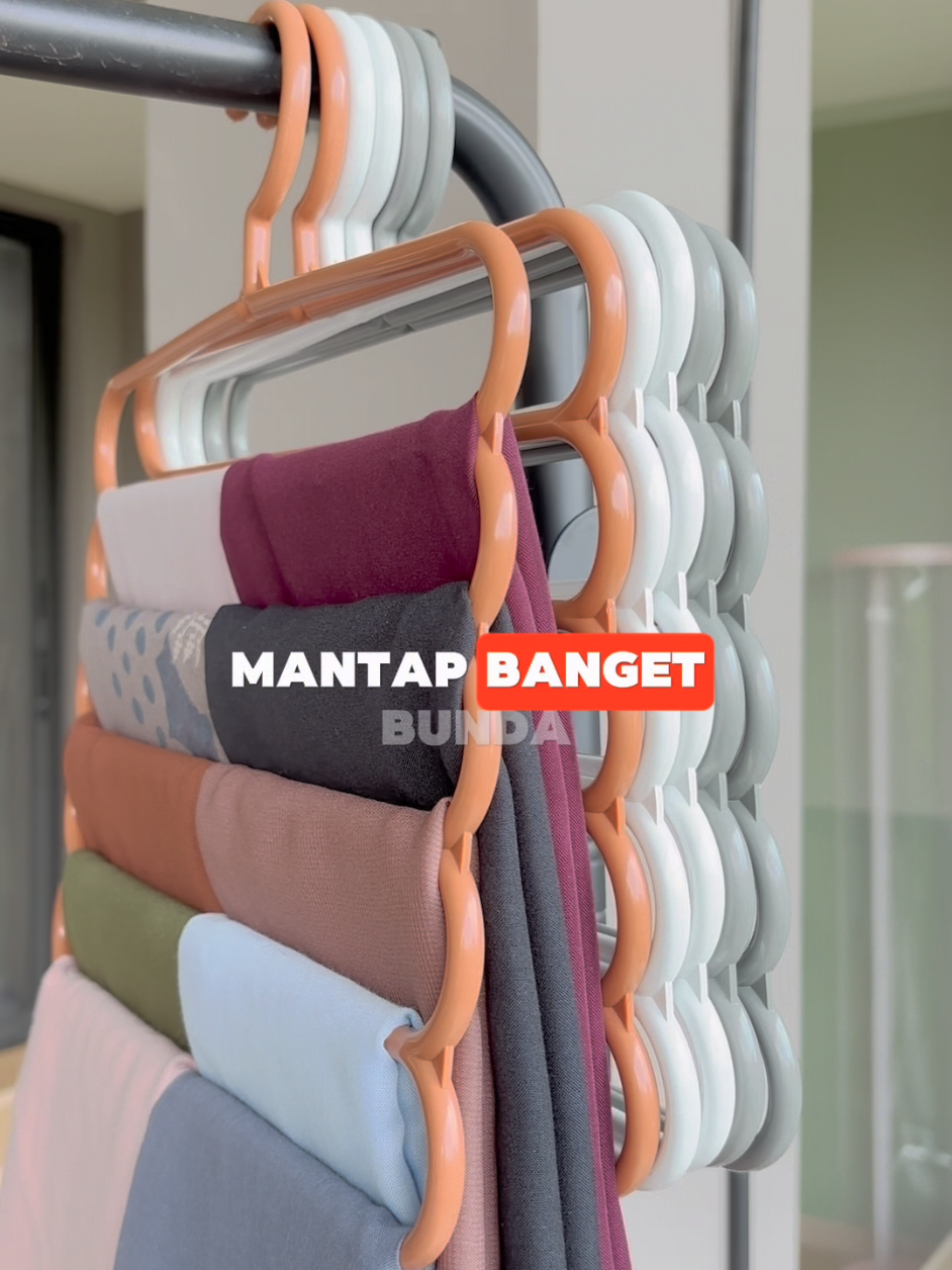 cari hijab jadi lebih mudah dan rapi #hanger5susun #hangerhijab #hangermultifungsi 