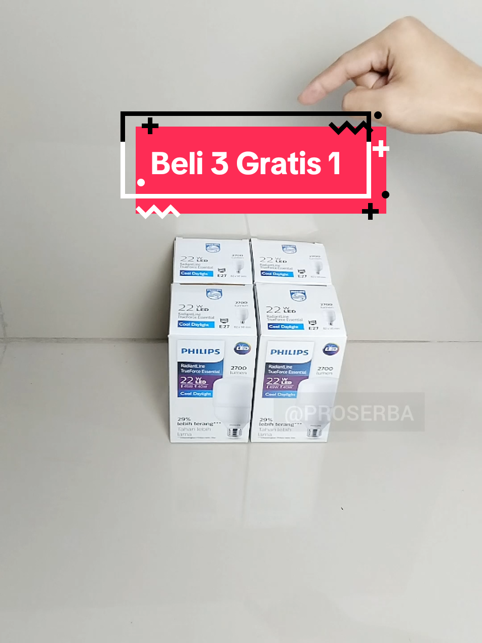 Paket hemat lampu led jumbo philips 40w beli 3 gratis 1 40 watt 30 watt 22 watt 18 watt 45 watt 35 watt 25 watt 20 watt #lampu #lampuled #lampujumbo #philips #lampu18watt #lampumurah  #downlight #lampuemergency 
