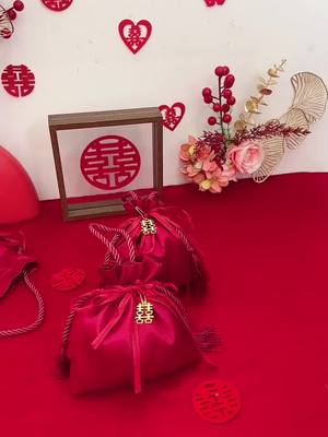 Wedding Velvet Candy Packaging Bag Tassel Chocolate Bag Drawstring Pouch Handbag Party Gift Supplies