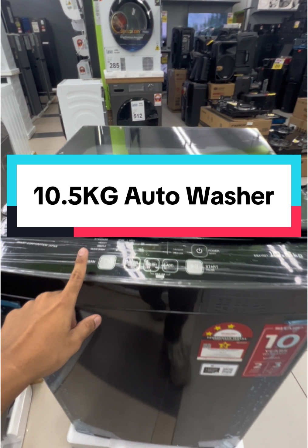 Japan Quality Top Load 10.5KG #sharp #washer #top #load #mesinbasuh #fully #auto #darson #murah  #berkualiti #tahanlasak 