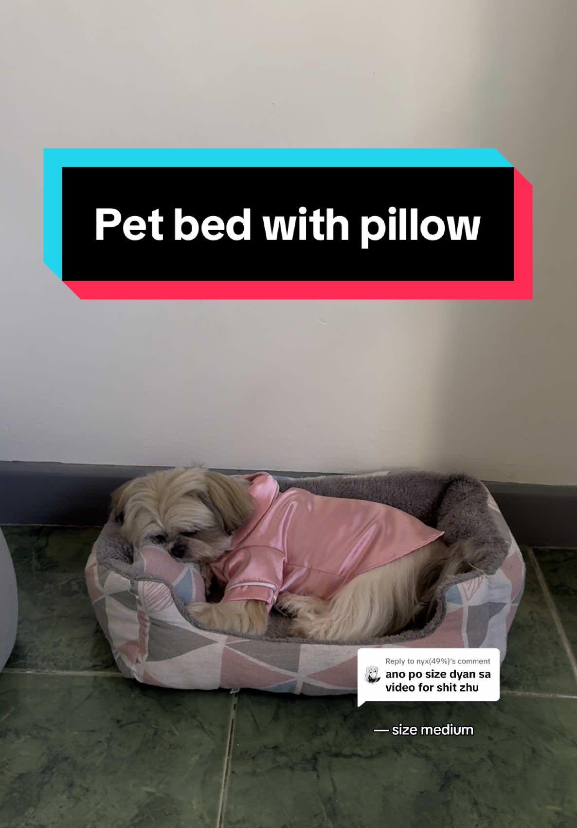 Replying to @nyx(49%) hi! size medium po gamit ng furbaby ko dito 🥰 #dogsoftiktok #shihtzu #petbed #dogbed #bedfordogs #washablepetbed #fyp 