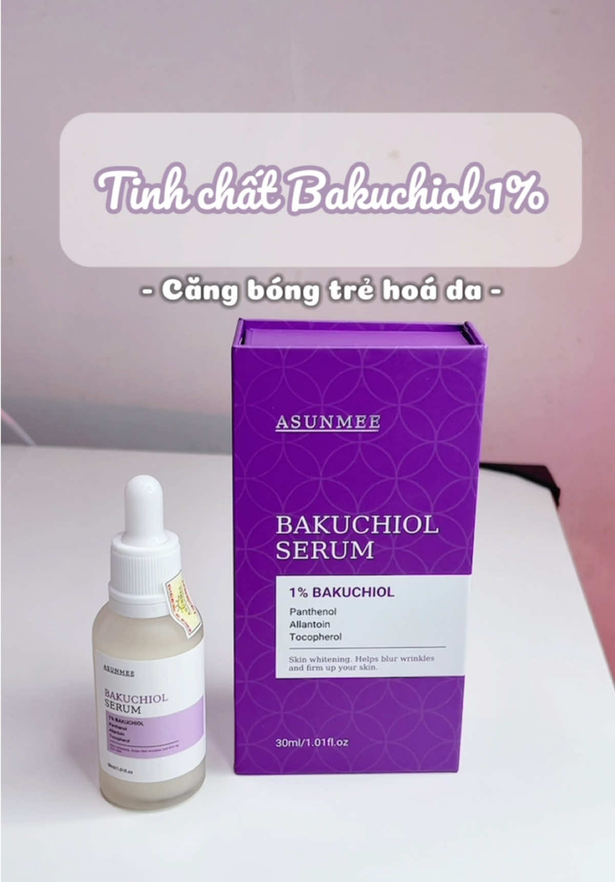 Bakuchiol sẽ giúp da mấy bà cải thiện độ đàn hồi, căng bóng lắm nha 💗💗 #viral #xuhuong #fyp #foryou #hwgghy #review #skincare #skincareroutine #asun #asunmee #bakuchiol #serum 