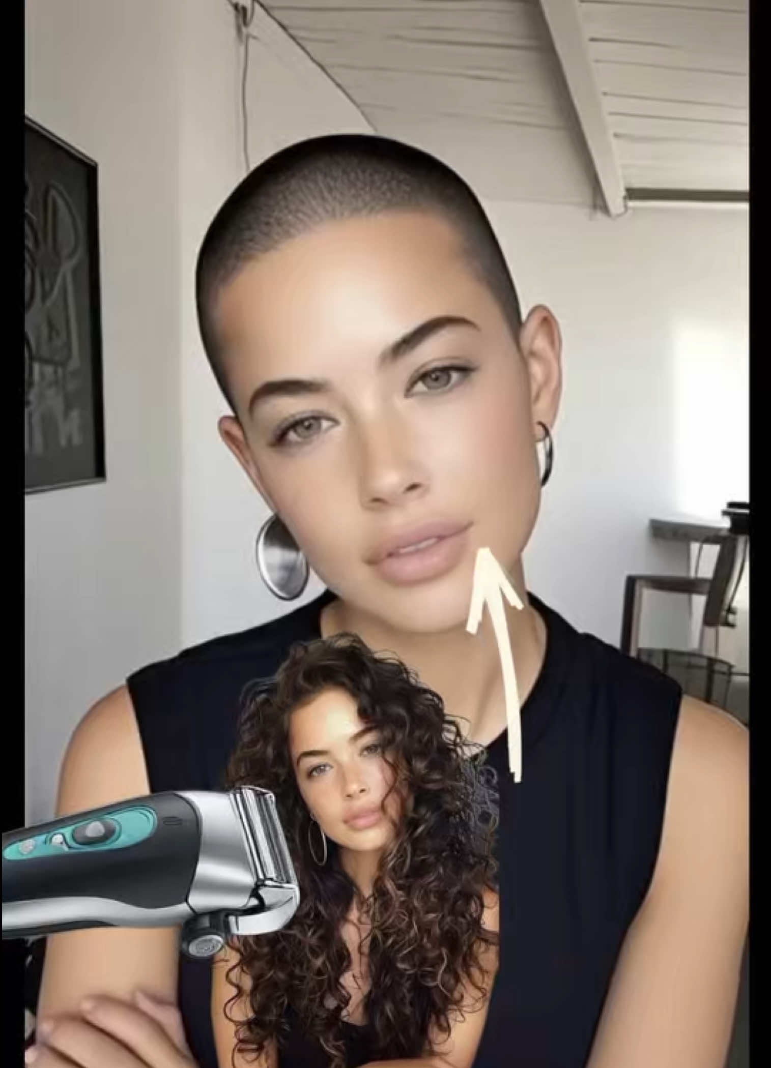 🗣️Buzz cut, please. 🪒🪒🪒 ⚠️This is not me, it‘s just an example for my templates. It‘s from pinterest. With this template you can shave your hair to have a buzz cut 🙂‍↕️ Please use and share ♥️ #hair #buzzcut #hairstyle #shave #razor #hairtok #haircut #ai #filter #aifilter #fy #trending #neweffect #Capcut #template 