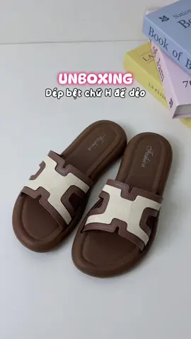 Gợi ý 1 đôi dép nhẹ nhàng cho chị em đi hàng ngày, lên chân êm và thoải mái nha 😊😊 #unboxing #review #giaydepnu #depdebet #depchuh 