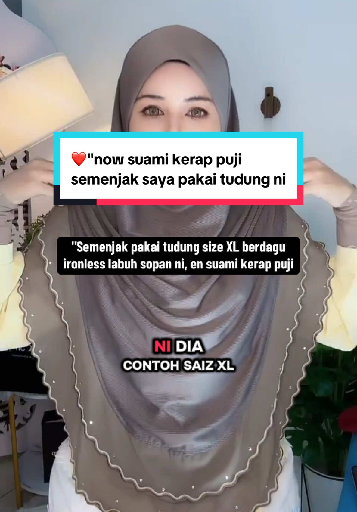 Bukan setakat en suami puji, kawan2 yg jumpa dgn kita pun akn tegur puji ckp cantik tudung sarung labuh beralun lawa mcm ni.. #tudung #tudungsarung #tudungironless #tudungberdagu #tudungcantik #tudunglabuh 