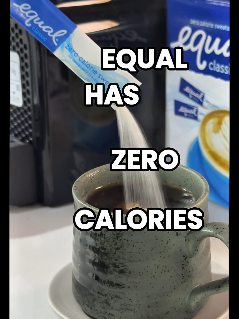 POV: You’re cutting back on sugar without missing out on the sweetness! Equal gives you just that – zero calories and zero regrets 🤩 #SugarFacts #EqualSweetness #NoRegrets